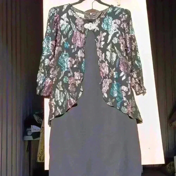 Womens Patra dress size 12 colorful metallic y2k wedding mom of bride - Picture 2 of 9